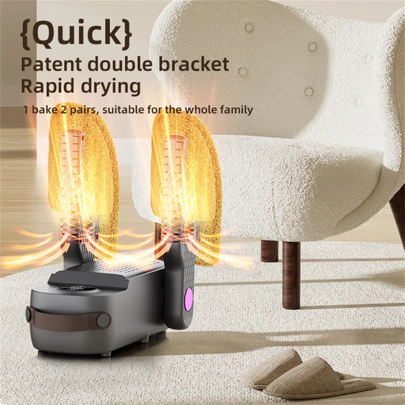 HXQ-14 4-Arm Shoe Dryer 150W 48 Degrees Celsius Constant Temperature Foldable Timer for Shoes and Boots, EU Plug