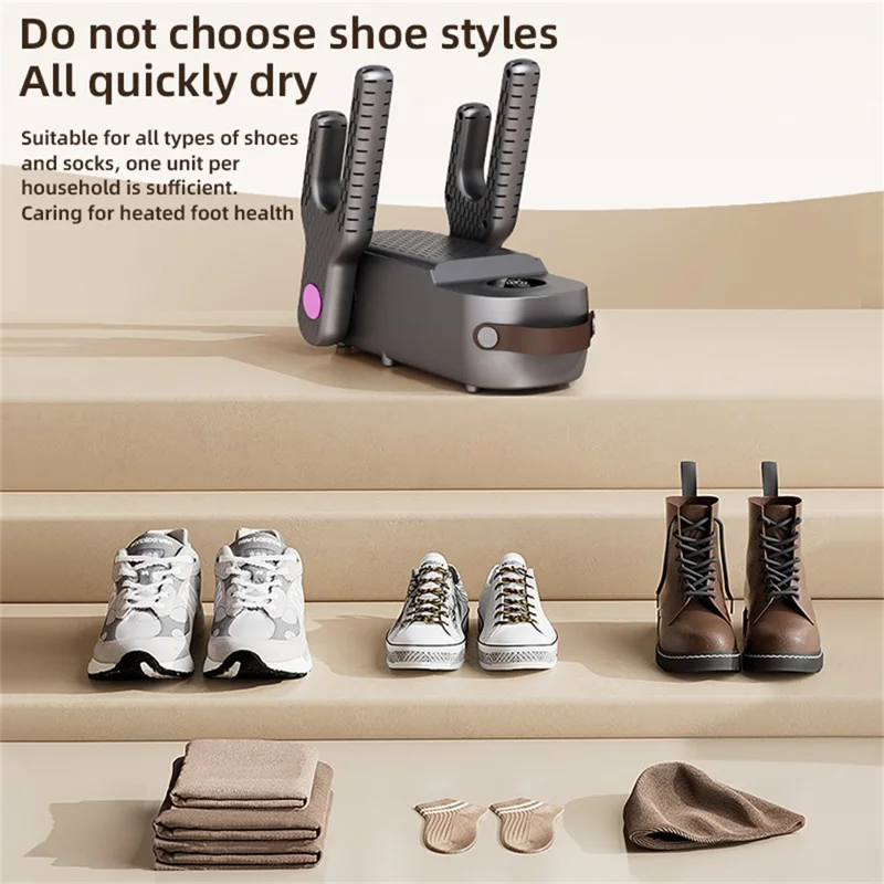 HXQ-14 4-Arm Shoe Dryer 150W 48 Degrees Celsius Constant Temperature Foldable Timer for Shoes and Boots, EU Plug