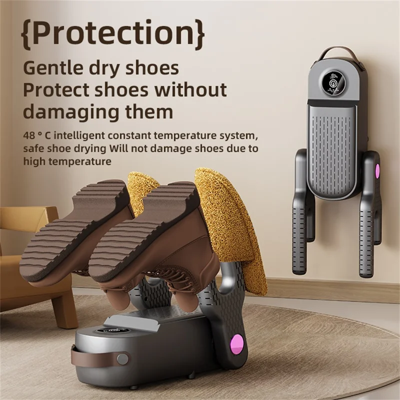 HXQ-14 4-Arm Shoe Dryer 150W 48 Degrees Celsius Constant Temperature Foldable Timer for Shoes and Boots, EU Plug