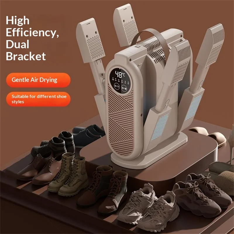 HX-05 150W 4-Arm Shoe Dryer PTC Ceramic Heating Foldable Rack for Shoes Socks Gloves, EU Plug