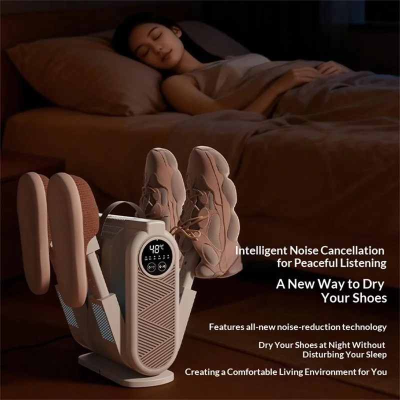 HX-05 150W 4-Arm Shoe Dryer PTC Ceramic Heating Foldable Rack for Shoes Socks Gloves, EU Plug