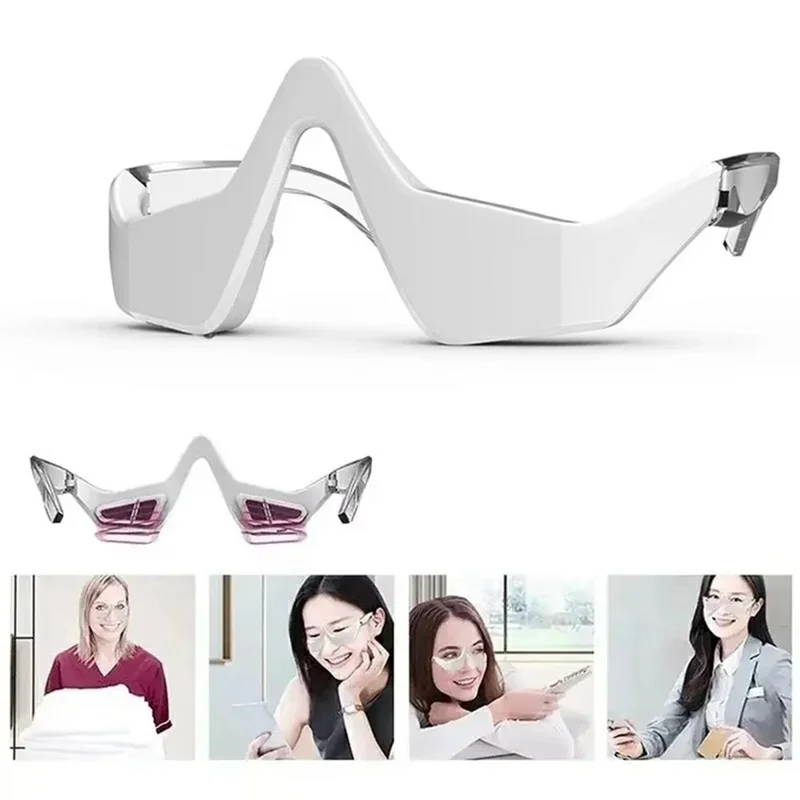 Wireless 3D Eye Massager 3 Modes 36 LED Red Light Vibration USB Rechargeable - Transparent Legs