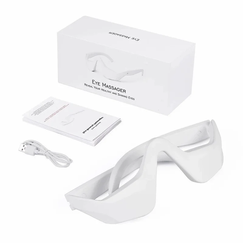 Wireless 3D Eye Massager 3 Modes 36 LED Red Light Vibration USB Rechargeable - Transparent Legs