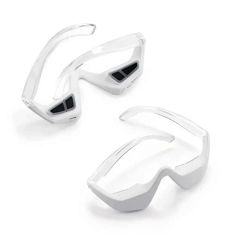 Wireless 3D Eye Massager 3 Modes 36 LED Red Light Vibration USB Rechargeable - Transparent Legs