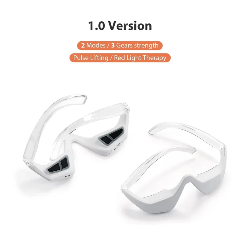 Wireless 3D Eye Massager 3 Modes 36 LED Red Light Vibration USB Rechargeable - Transparent Legs