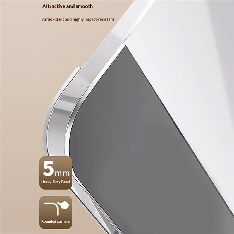 36 x 28cm 5mm Glass Book Stand 360° Rotating Adjustable Aluminum Alloy Reading Holder - Silver
