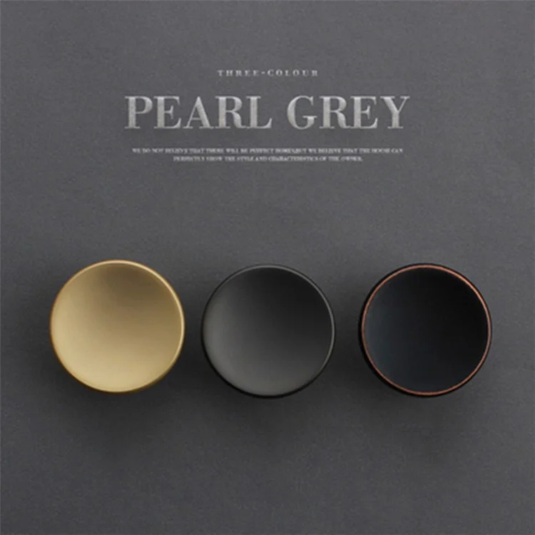 JC02 Modern Drawer Round Knob Zinc Alloy Cupboard Wardrobe Dresser Closet Kitchen Door Pull Hardware - Cinza