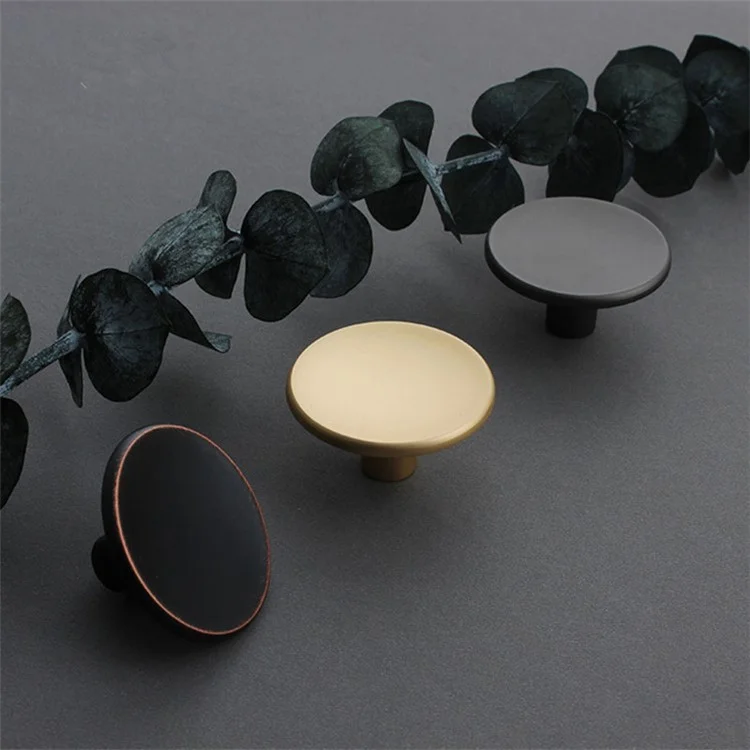 JC02 Modern Drawer Round Knob Zinc Alloy Cupboard Wardrobe Dresser Closet Kitchen Door Pull Hardware - Cinza