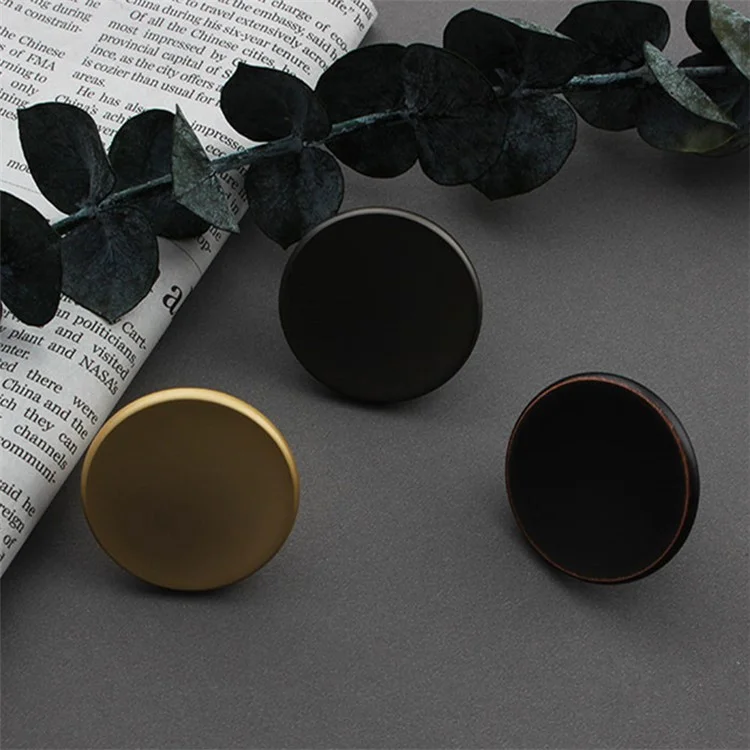 JC02 Modern Drawer Round Knob Zinc Alloy Cupboard Wardrobe Dresser Closet Kitchen Door Pull Hardware - Cinza