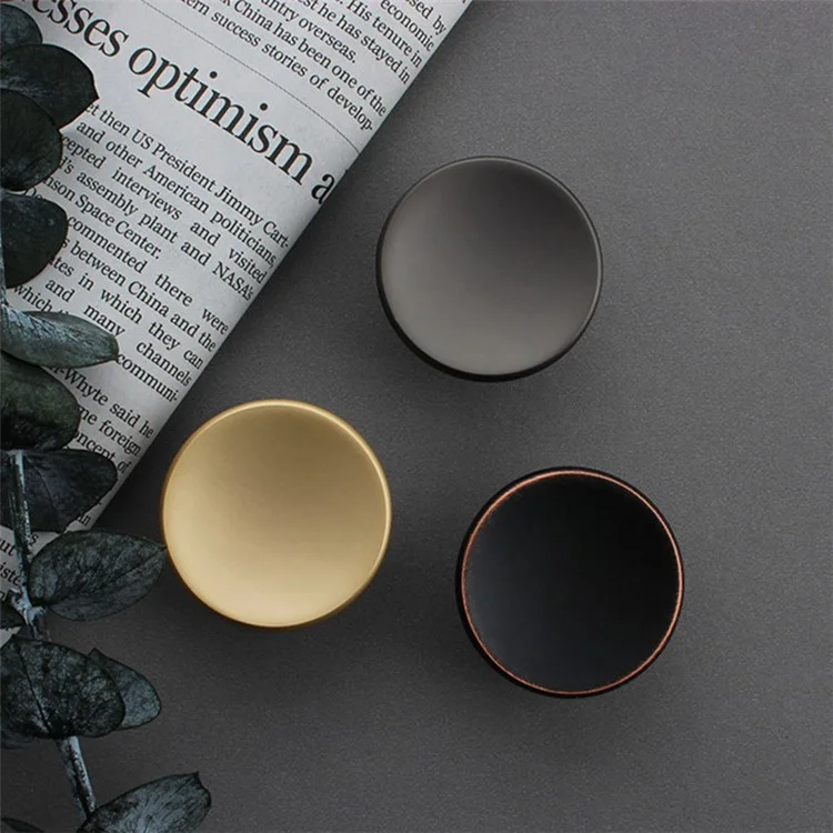 JC02 Modern Drawer Round Knob Zinc Alloy Cupboard Wardrobe Dresser Closet Kitchen Door Pull Hardware - Cinza