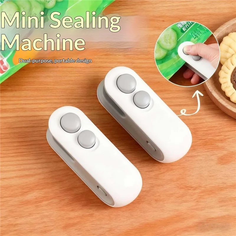 Mini Portable 2 in 1 Type-C Bag Sealing Machine 300mAh Magnetic Cutter Sealer - White