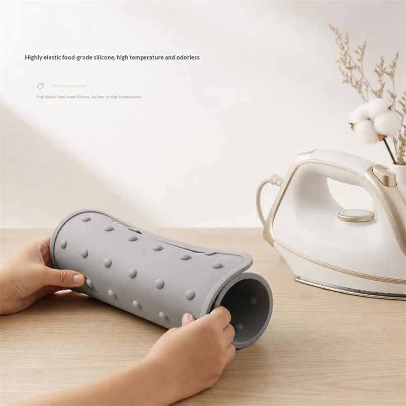Silicone Iron Rest Pad 220℃ Heat Resistant Non-Slip Raised Dot Surface for Irons and Steamers - Dark Grey