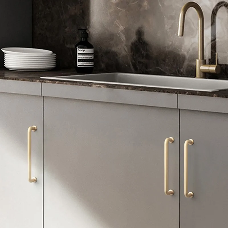 Moderner Griff Schrankauszug Zink-Legierung Küchentür Schubladenknopf Schrankauszug mit 22 mm Schraube - 9019-96 / Gold