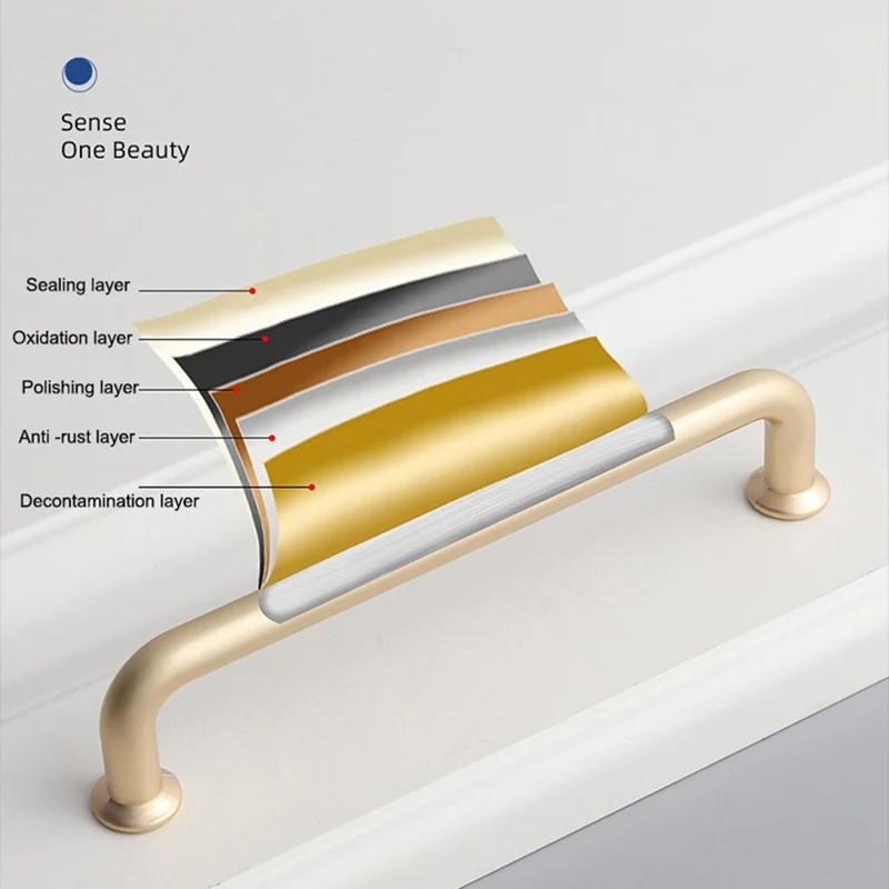 Moderner Griff Schrankauszug Zink-Legierung Küchentür Schubladenknopf Schrankauszug mit 22 mm Schraube - 9019-96 / Gold