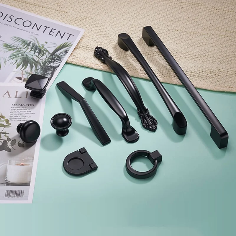 Moderner Schrankgriff Möbelteile Zinklegierung Schubladengriff Kleiderschrank Griff - Stil 6032A / 96 mm Teilung / Matt Schwarz