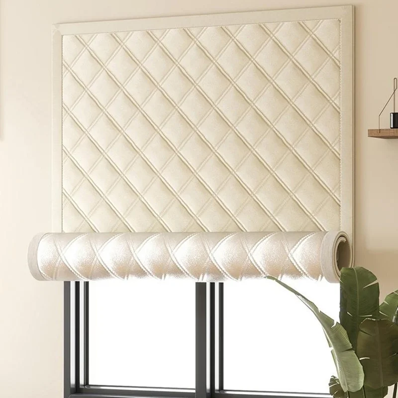 80 x 100cm Four-Layer Soundproof Curtain with No-Drill Magic Tape Fastener for Bedroom - Beige