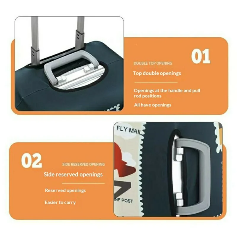Size M 22-25 inch Suitcase Cover Thickened Polyester Elastic Dustproof Luggage Case Cover - A