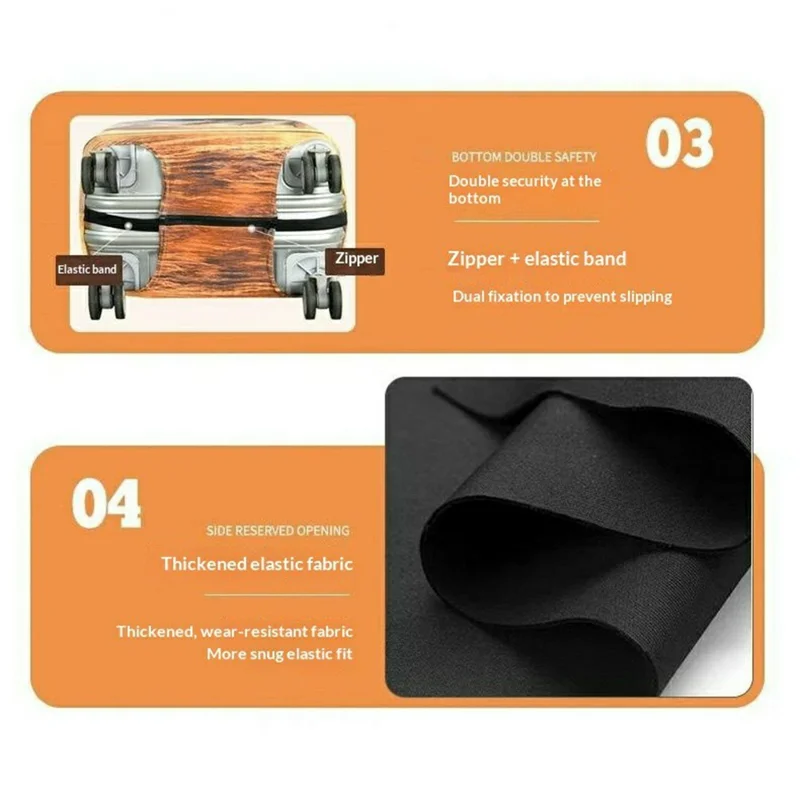 Size M 22-25 inch Suitcase Cover Thickened Polyester Elastic Dustproof Luggage Case Cover - A