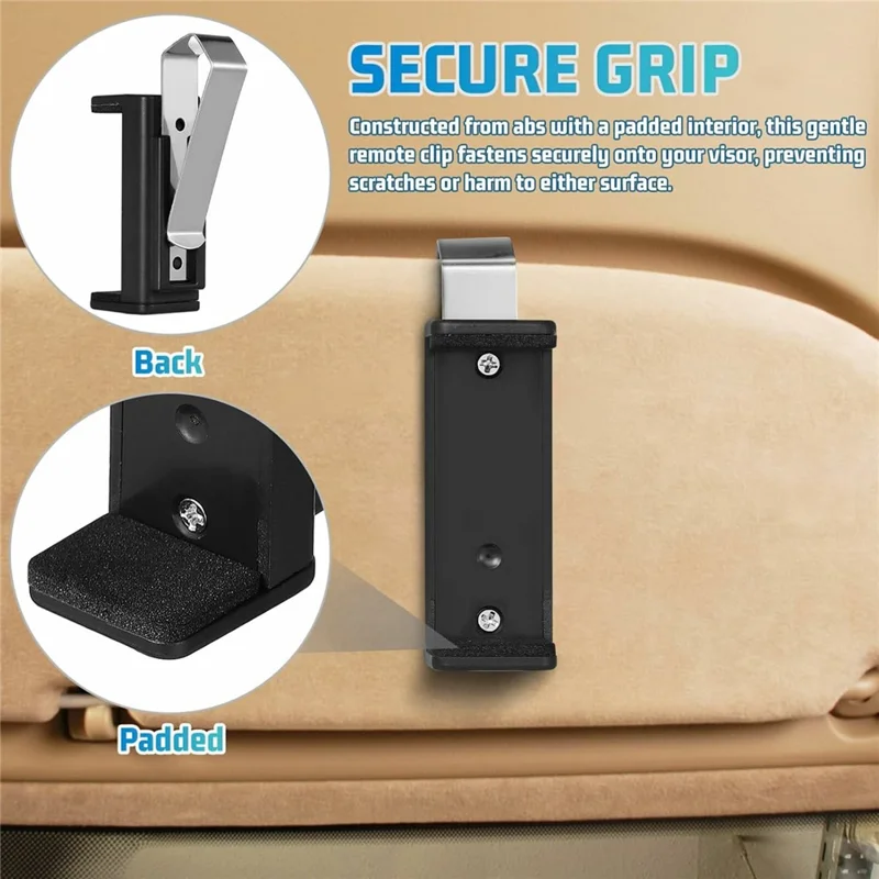 Plastic Car Sun Visor Clip Holder Adjustable Padded Grip for Garage Door Remote