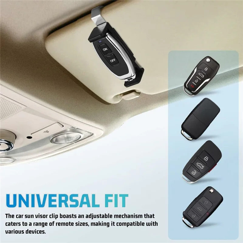 Plastic Car Sun Visor Clip Holder Adjustable Padded Grip for Garage Door Remote