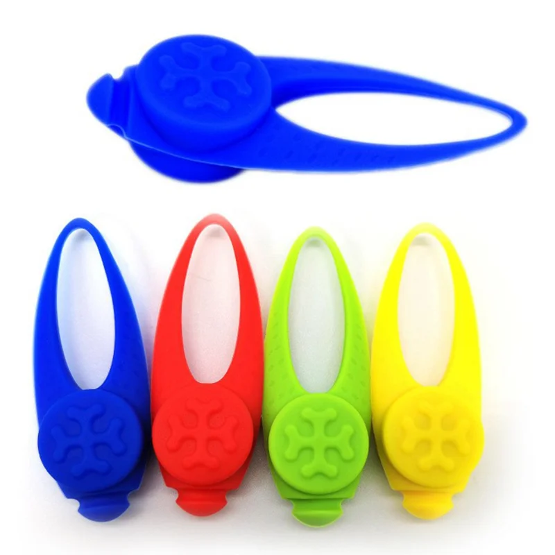 Silicone LED Pet Collar Light Waterproof Replaceable Battery Glowing Pendant for Night Dog Walking - Blue