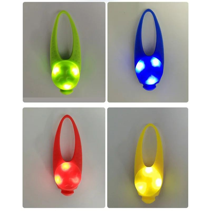 Silicone LED Pet Collar Light Waterproof Replaceable Battery Glowing Pendant for Night Dog Walking - Blue