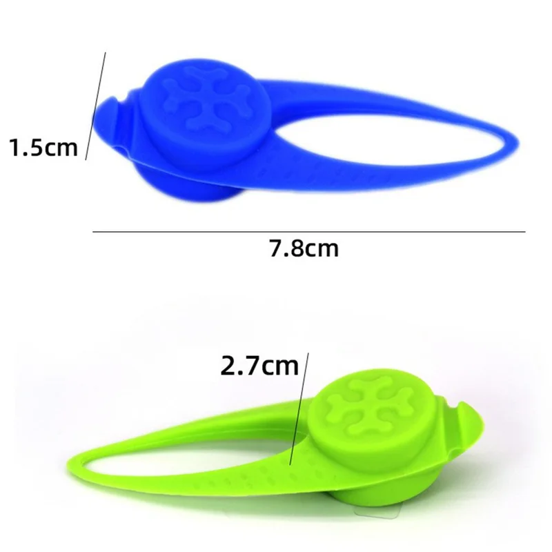 Silicone LED Pet Collar Light Waterproof Replaceable Battery Glowing Pendant for Night Dog Walking - Blue