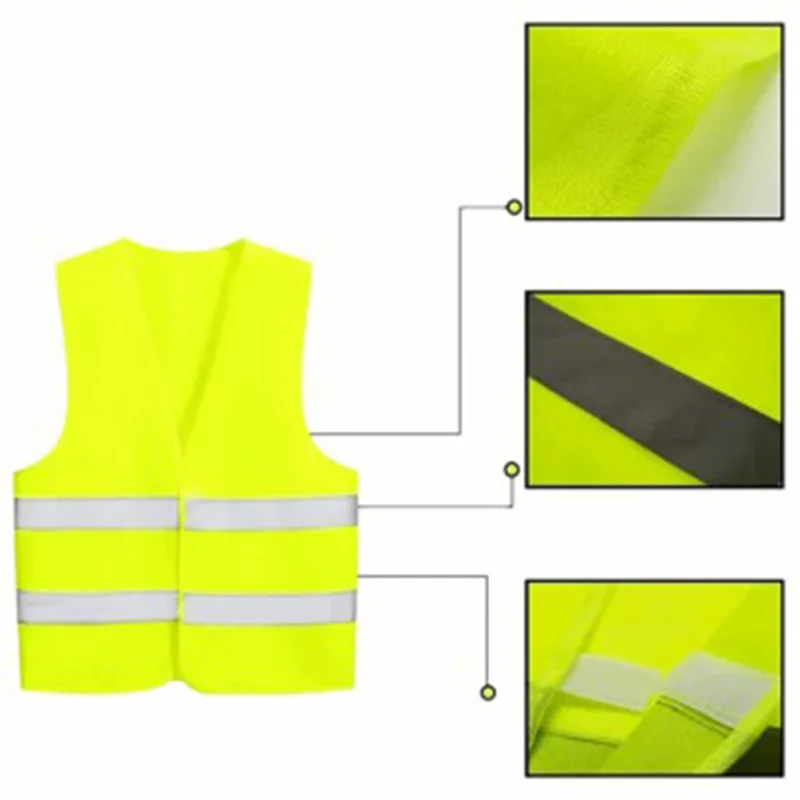 26 x 22.5 inch Reflective Safety Vest High Visibility Construction Vests for Outdoor Work - Fluorescent Green