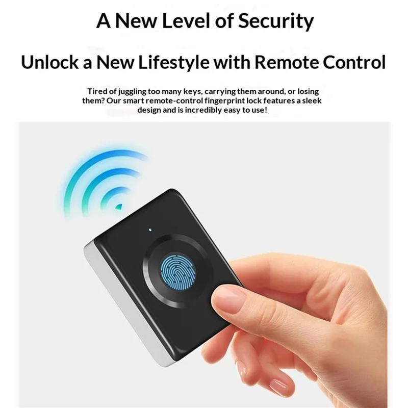 F501 Smart Lock Wireless Remote Control Fingerprint Recognition Hidden Installation Lock for Cabinets - Black