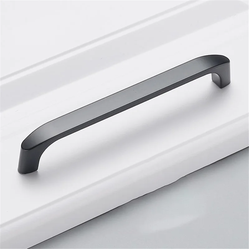 Simple Style Cabinet Handles Zinc Alloy Modern Drawer Pulls Matte Black Hardware Pulls - 4045-128