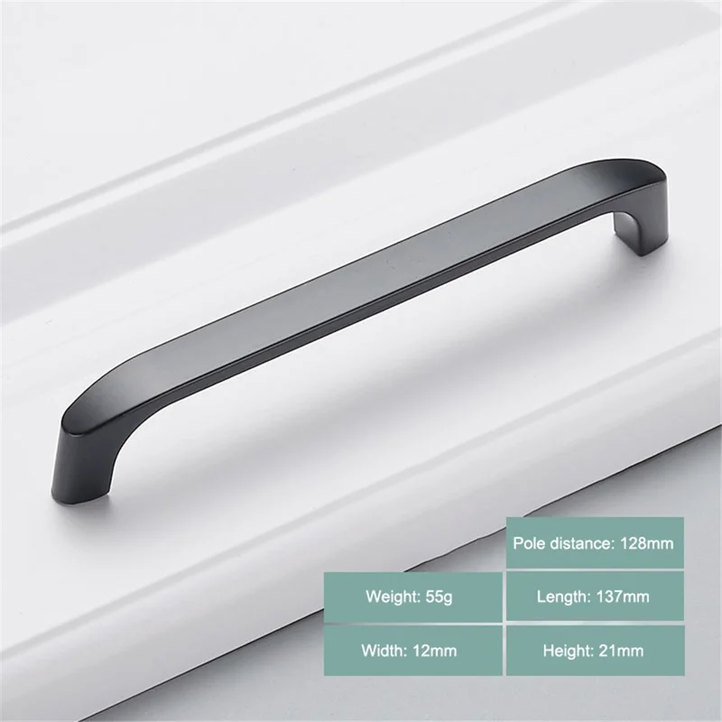 Simple Style Cabinet Handles Zinc Alloy Modern Drawer Pulls Matte Black Hardware Pulls - 4045-128
