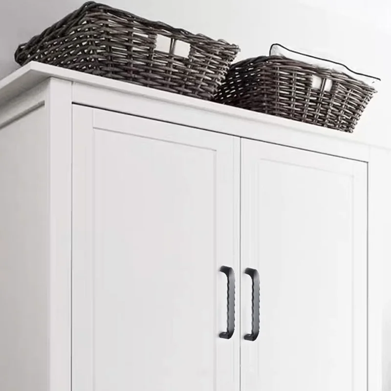 Simple Style Cabinet Handles Zinc Alloy Modern Drawer Pulls Matte Black Hardware Pulls - 4045-128