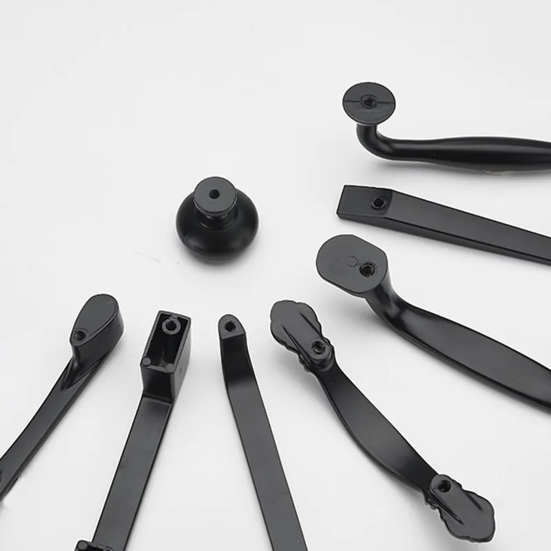 Simple Style Cabinet Handles Zinc Alloy Modern Drawer Pulls Matte Black Hardware Pulls - 4045-128