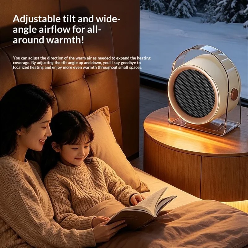 CL-X8 Desktop Heater 500W Smart Temperature Control Wall Mountable Energy Saving Heating Solution, EU Plug - Beige
