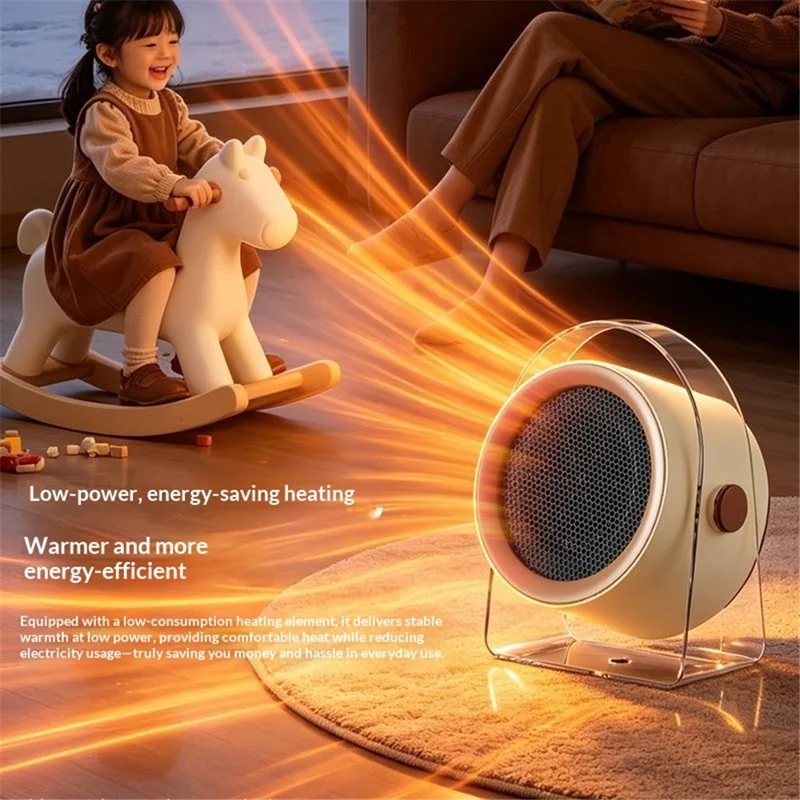 CL-X8 Desktop Heater 500W Smart Temperature Control Wall Mountable Energy Saving Heating Solution, EU Plug - Beige