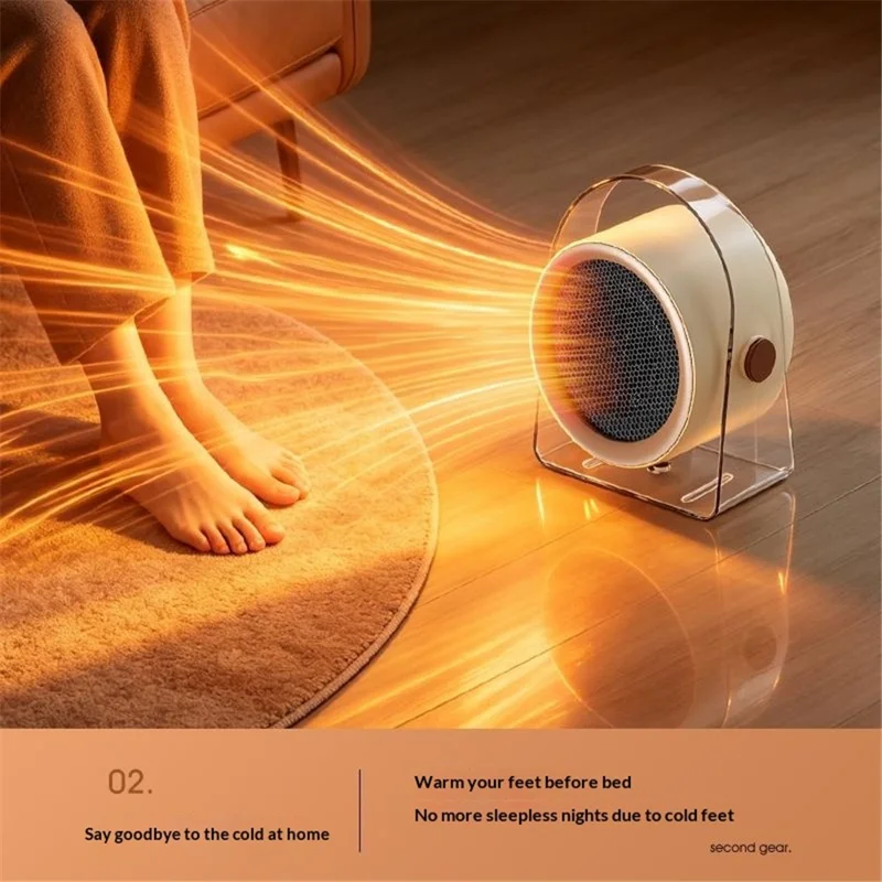 CL-X8 Desktop Heater 500W Smart Temperature Control Wall Mountable Energy Saving Heating Solution, EU Plug - Beige