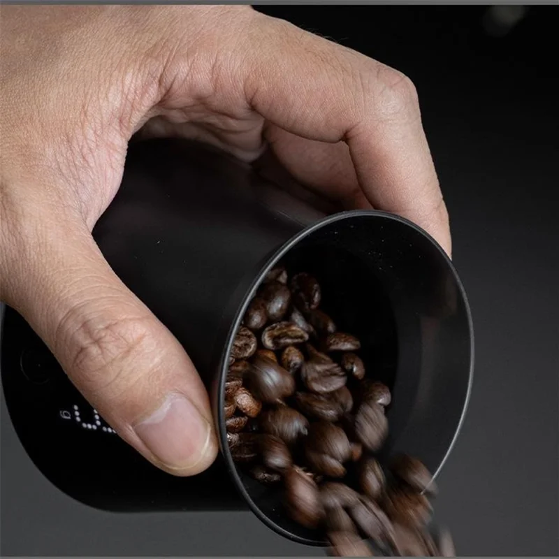 Mini Espresso Measuring Cup Scale 0.1g High Precision Type-C Rechargeable IPX4 Waterproof Electronic Scale - Black