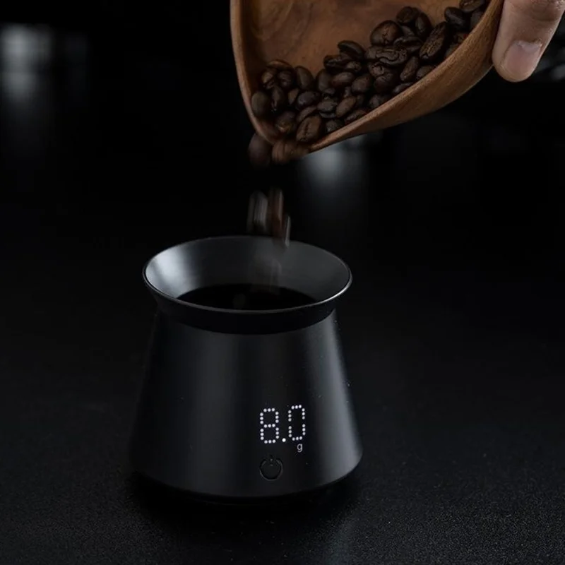 Mini Espresso Measuring Cup Scale 0.1g High Precision Type-C Rechargeable IPX4 Waterproof Electronic Scale - Black