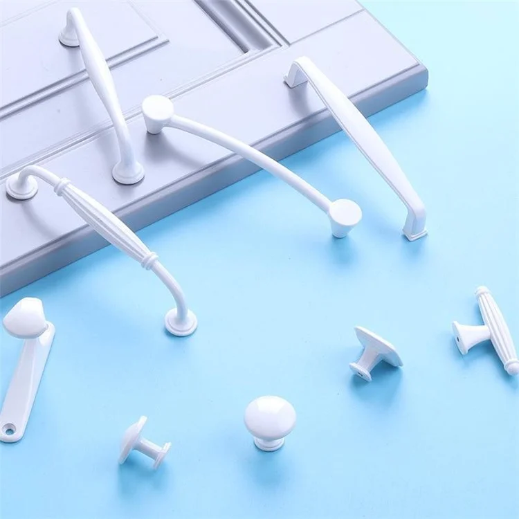 American Style Furniture Handle Aluminum Alloy Drawer Wardrobe Cabinet Puller Door Handle - Style  A7 / 128mm Pitch / White