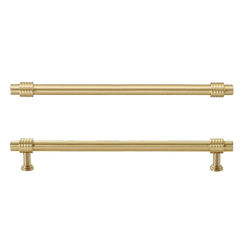 Copper Pull Handle Simple Decoration for Home Cabinet Closet Dresser Drawer 192mm Hole Distance, with 25mm Screw