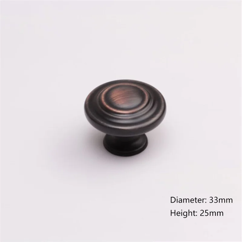 Poignée de tiroir en alliage de zinc Poignée d'armoire Bouton avec vis de 25 mm - Bronze rouge café