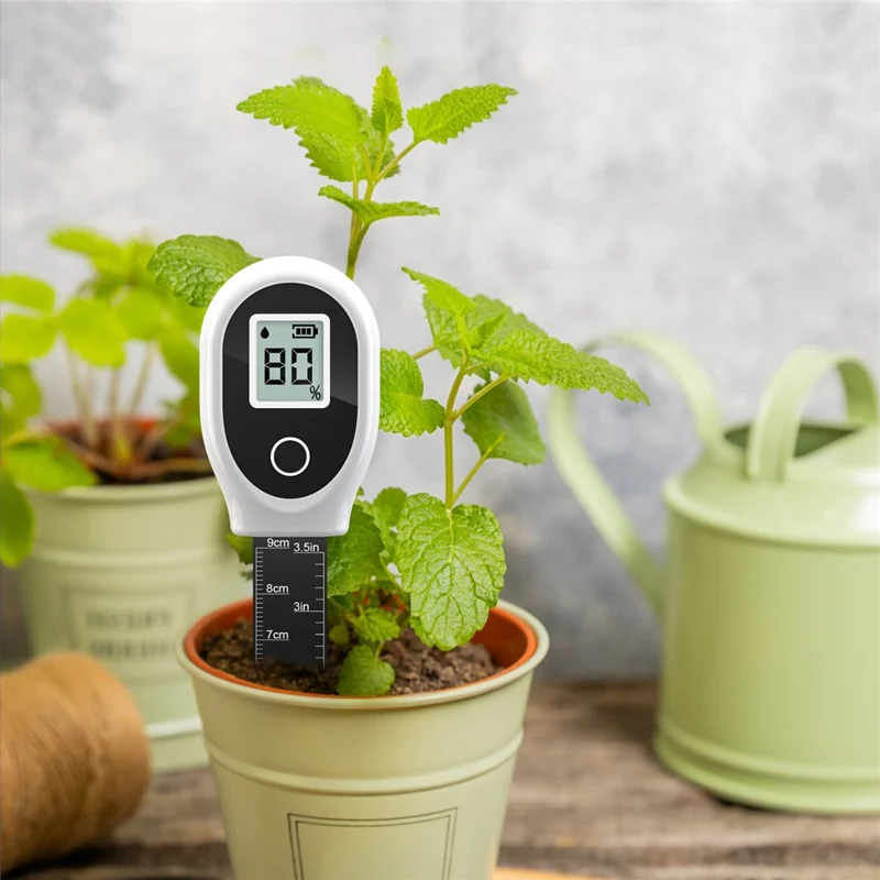 SGS10 Soil Moisture Meter, LCD Percent Readout, Removable Probe, 1-9cm Depth Scale, ±10% Accuracy