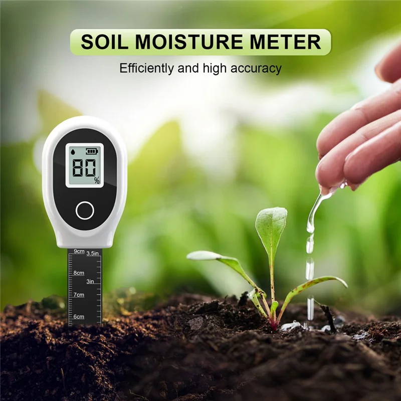 SGS10 Soil Moisture Meter, LCD Percent Readout, Removable Probe, 1-9cm Depth Scale, ±10% Accuracy