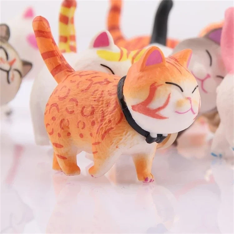 PVC+Ottone Maniglia per Mobile Singolo Foro Gatto Carino Rotabile Cassetto Armadio Manopola Maniglia, Vite da 25 mm - Texture Tigre Gatto