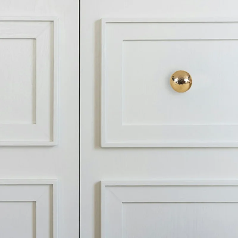 Maniglia per mobili in ottone tondo da 25 mm con texture martellata, maniglia per cassetti, mobili, armadi