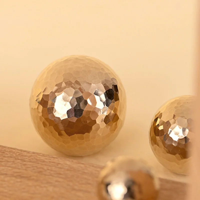 Maniglia per mobili in ottone tondo da 25 mm con texture martellata, maniglia per cassetti, mobili, armadi