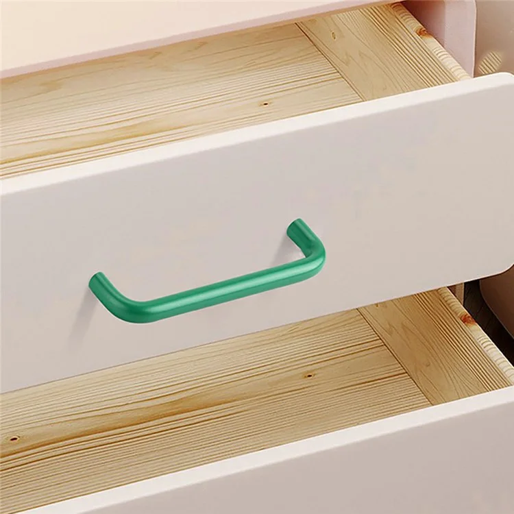 Aluminum Alloy Cabinet Pulls Handles with 22mm Screw, Wardrobe Drawer Hardware Metal Pulls - Green / 160mm Hole Distance