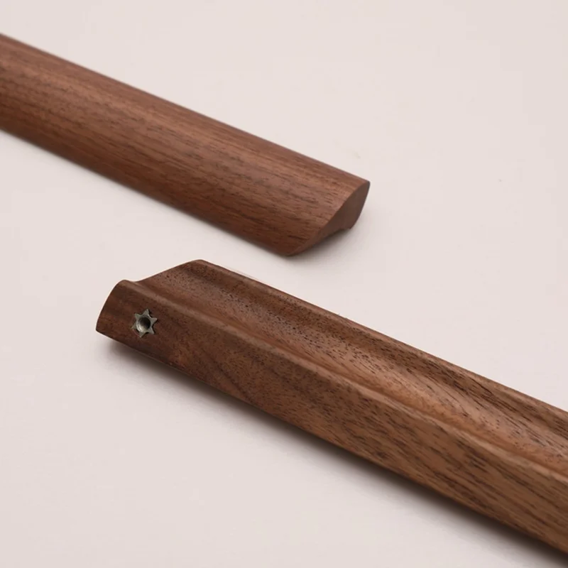 Black Walnut Kastgrepen Handvat 22mm Schroef Kast Kleerkast Houten Trekker - 64mm Gatenafstand