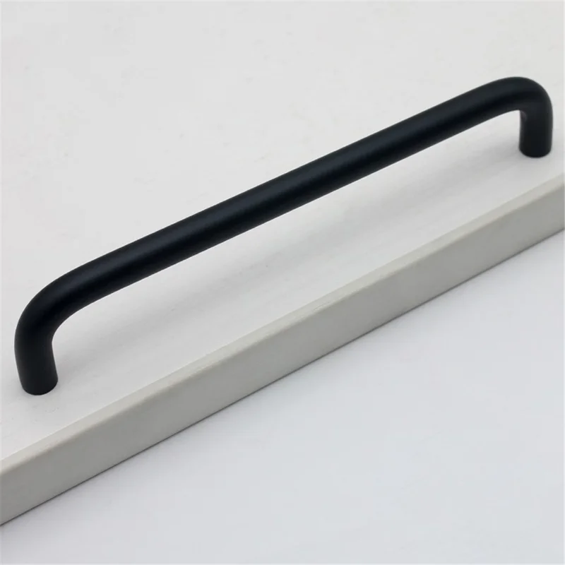 Solid Aluminium Alloy Furniture Door Handle Cabinet Cupboard Pull Knob, Screw Size: 4*22mm - Black 303 / 160mm Hole Pitch