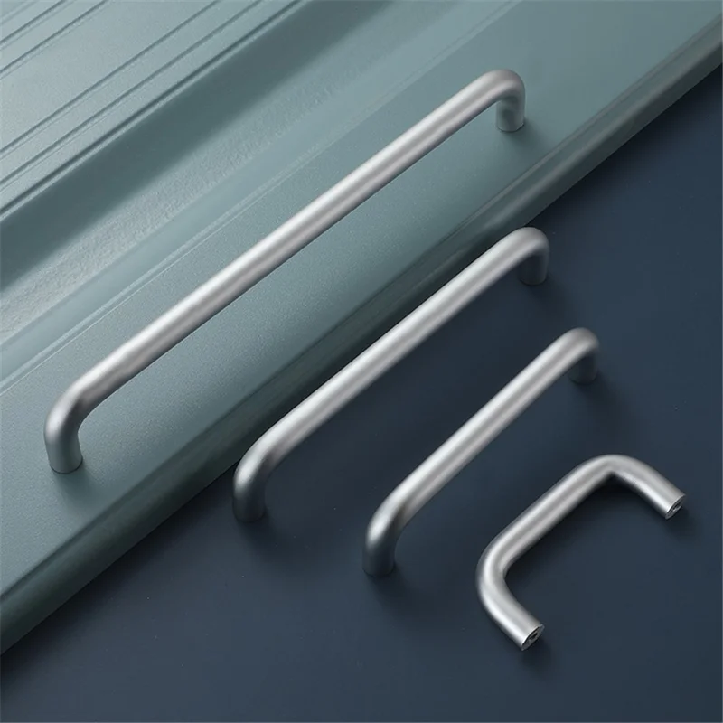 Solid Aluminium Alloy Furniture Door Handle Cabinet Cupboard Pull Knob, Screw Size: 4*22mm - Black 303 / 160mm Hole Pitch